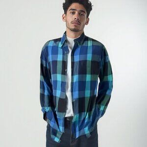 ❤️ Chaps flannel blue/white shirt M blue